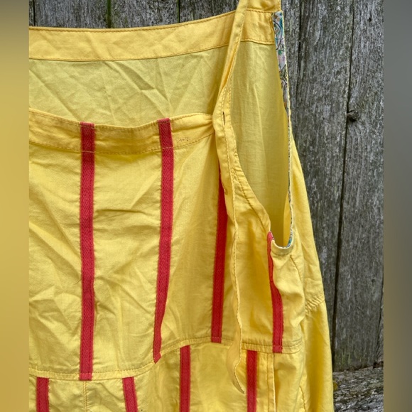 Yellow harem style overalls with red stripes - Picture 3 of 5